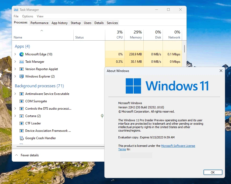 Win10 任务管理器（Task Manager）运行画面